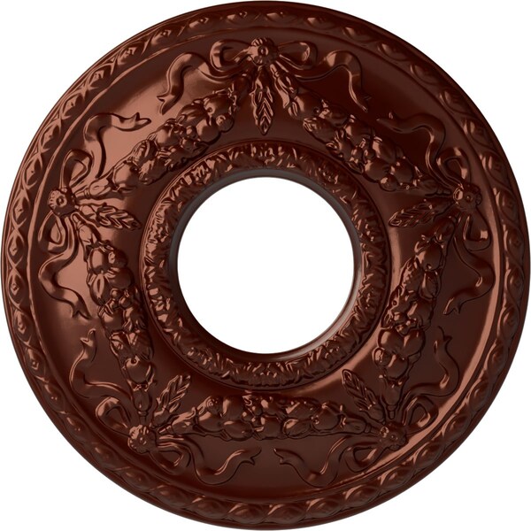 Ekena Millwork Hurley Ceiling Medallion (Canopies up to 7 1/4"), 22 1/8"OD x 7 1/4"ID x 1 3/4"P, Antique Copper CM26HUACS - main
